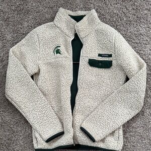Columbia Cream and Green Sherpa Jacket